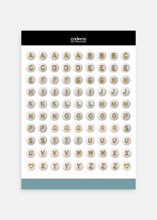 Cartela de Adesivos - Alfabeto