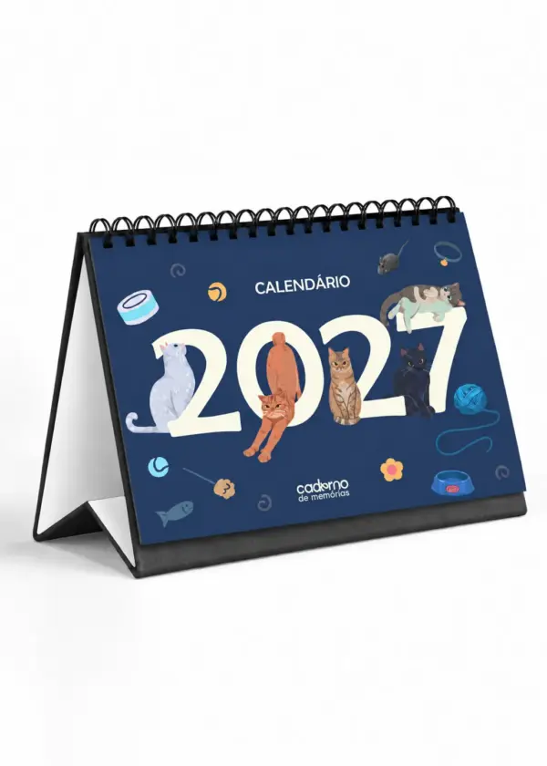 Ano dos Gatos: 2027 - Calendário de Mesa